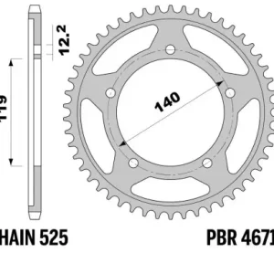 PBR 13/07 ZĘBATKA TYLNA 4671 47 (ŁAŃC. 525) (MADE IN ITALY) Premium